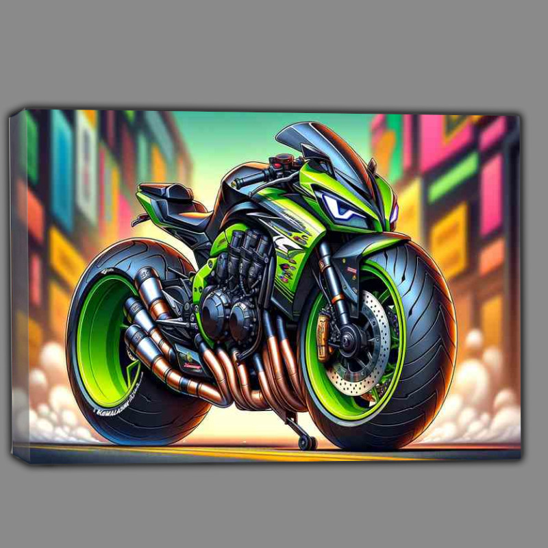 Buy Canvas : (Cartoon Kawasaki Z900 Art)