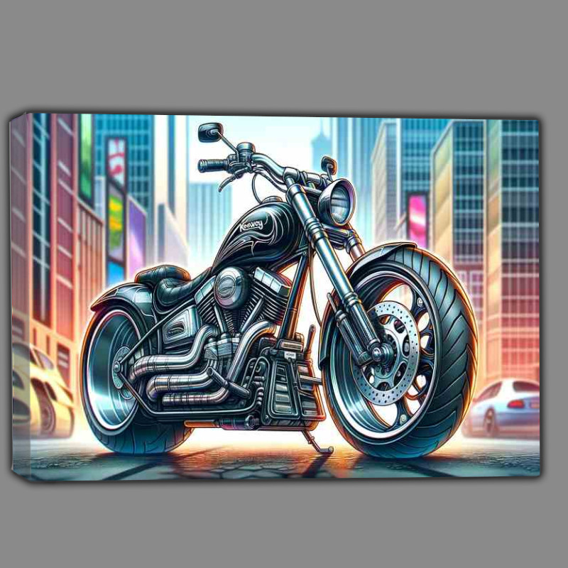 Buy Canvas : (Cartoon Keeway Cruiser 250 Motorcycle Art)
