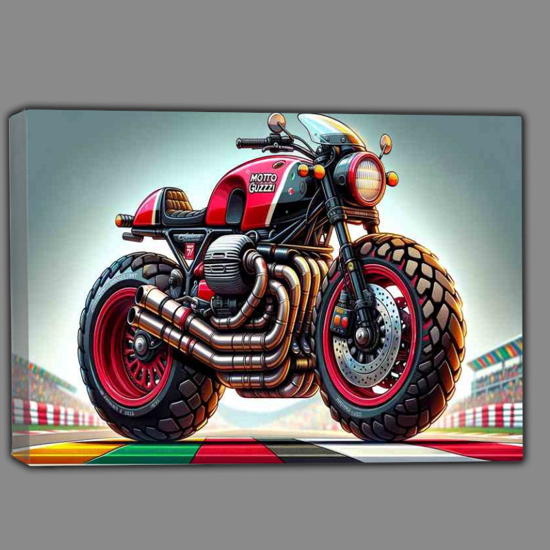 Buy Canvas : (Cartoon Moto Guzzi Le Mans Motorcycle Art_)