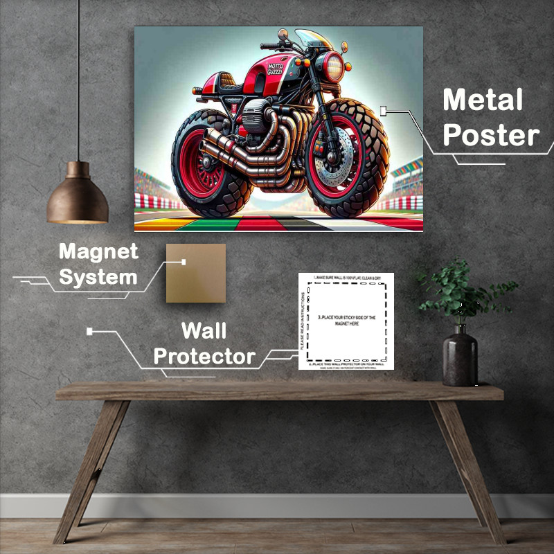 Buy Metal Poster : (Cartoon Moto Guzzi Le Mans Motorcycle Art_)