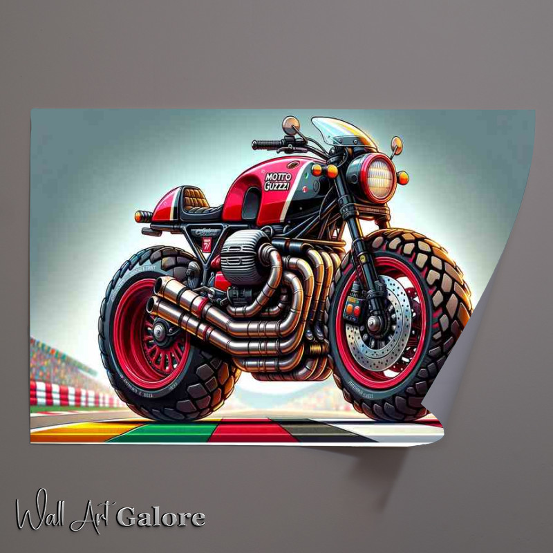 Buy Unframed Poster : (Cartoon Moto Guzzi Le Mans Motorcycle Art_)