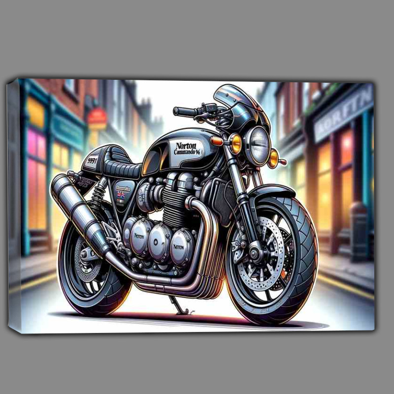 Buy Canvas : (Cartoon Norton Commando 961 Motorcycle Art)