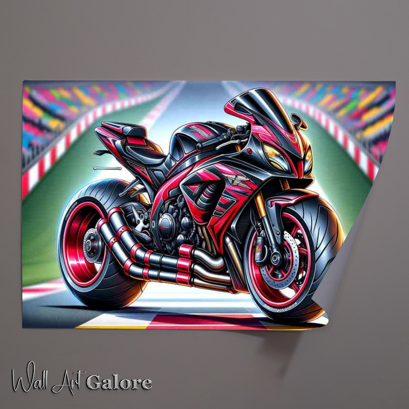 Buy Unframed Poster : (Cartoon Suzuki TL1000S Motorcycle Art)