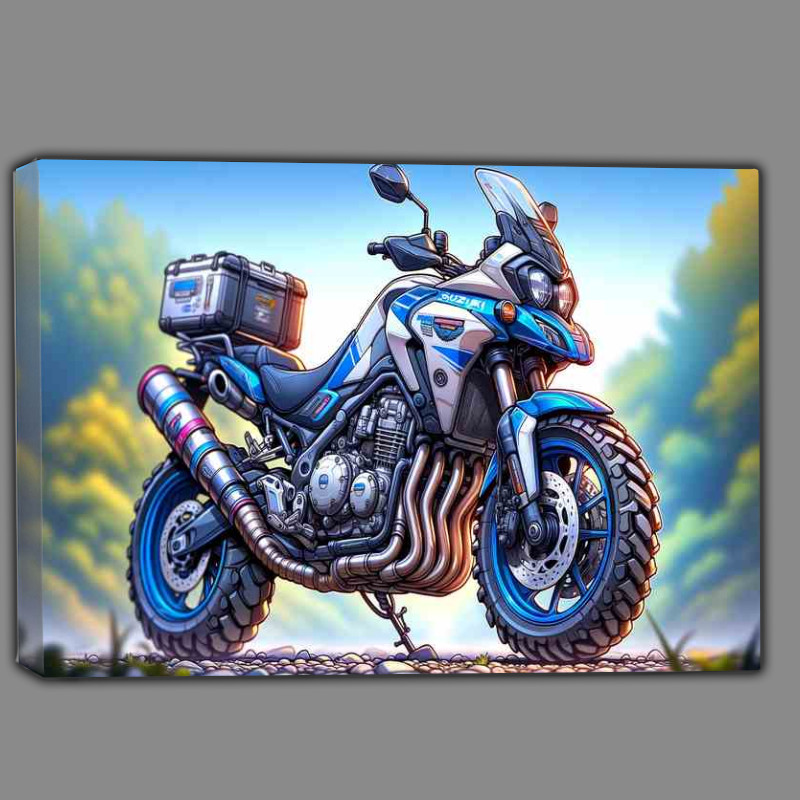 Buy Canvas : (Cartoon Suzuki V Strom 650 Motorcycle Art)