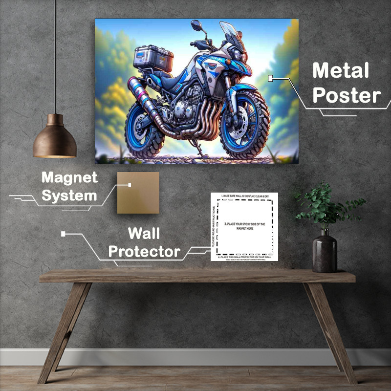 Buy Metal Poster : (Cartoon Suzuki V Strom 650 Motorcycle Art)