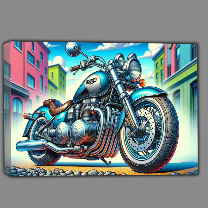 Buy Canvas : (Cartoon Triumph Thunderbird 900 Motorcycle Art)
