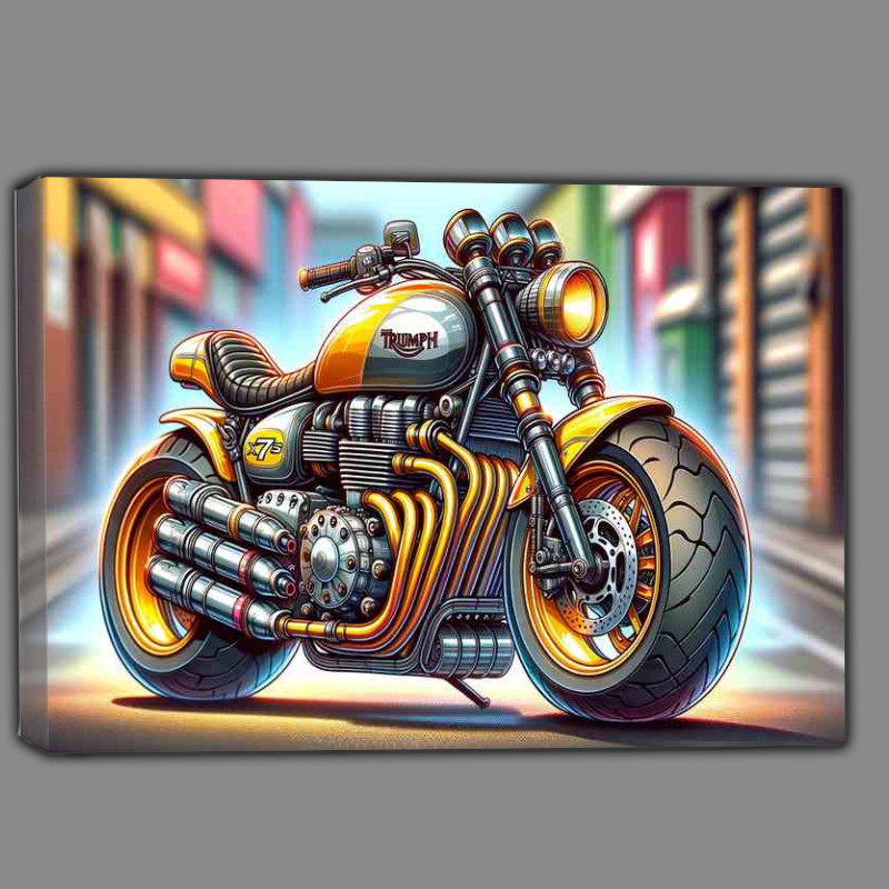 Buy Canvas : (Cartoon Triumph X75 Hurricane Motorcycle Art so cool)