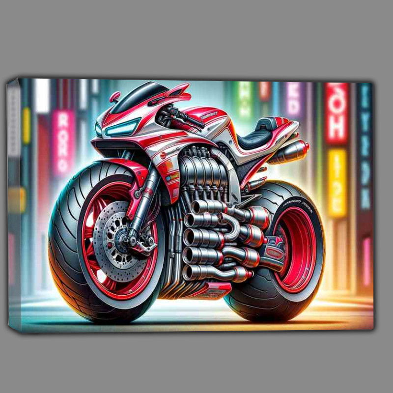 Buy Canvas : (Cartoon Yamaha Thundercat Motorcycle Art)