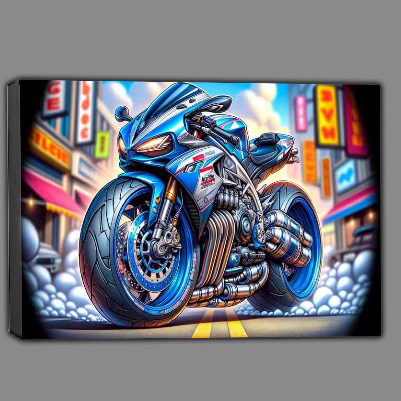 Buy Canvas : (Cool Cartoon Aprilia Tuono Motorcycle Art)