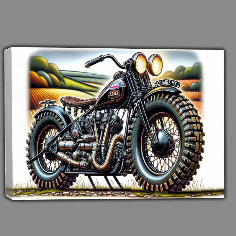 Buy Canvas : (Cool Cartoon Ariel Square 4 MK2 Motorcycle Art)