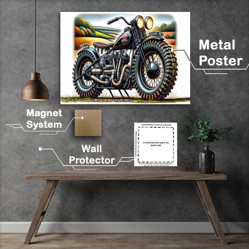 Buy Metal Poster : (Cool Cartoon Ariel Square 4 MK2 Motorcycle Art)