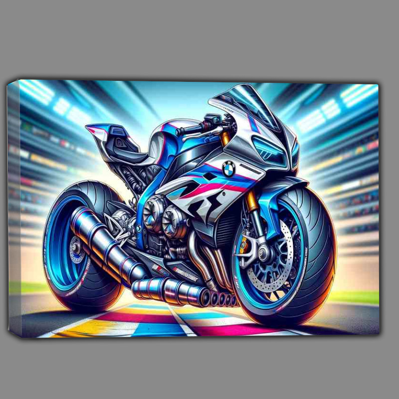 Buy Canvas : (Cool Cartoon BMW HP4 Motorcycle Art)