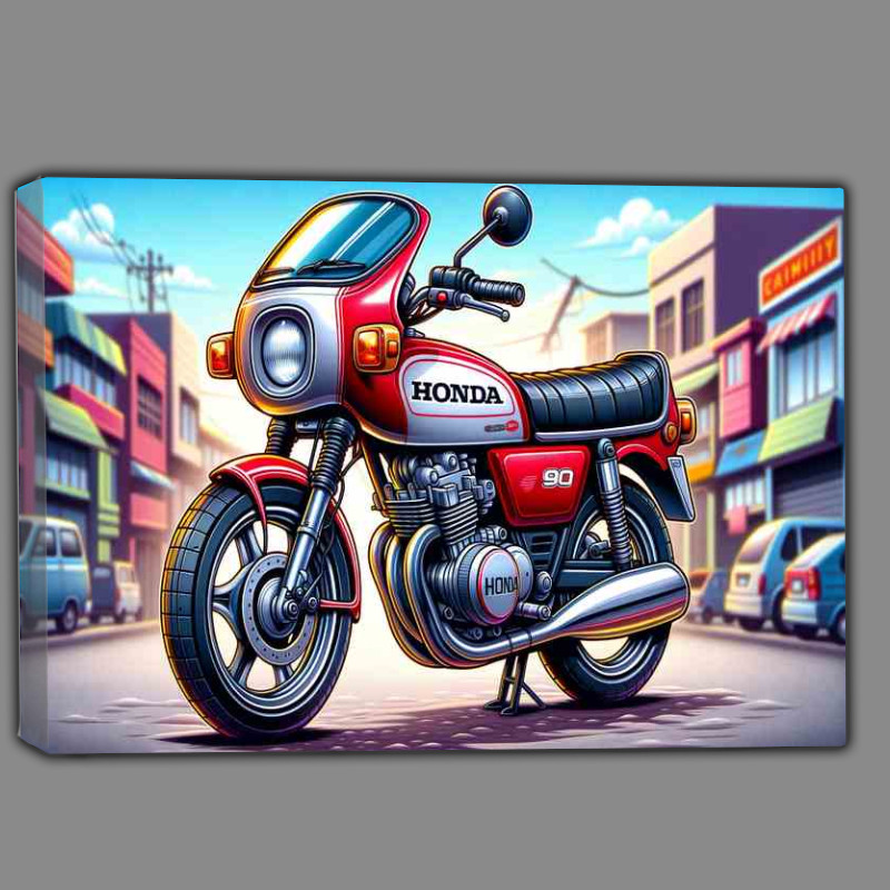 Buy Canvas : (Cool Cartoon Honda 90 Motorcycle Art)
