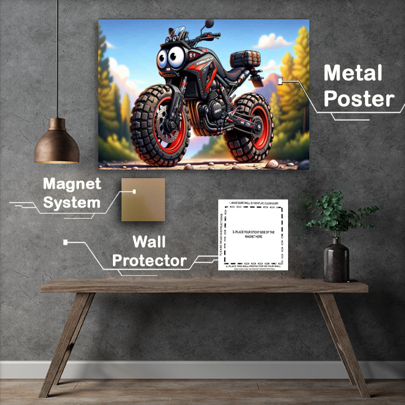 Buy Metal Poster : (Cool Cartoon Honda Dominator 650 Motorcycle Ar)