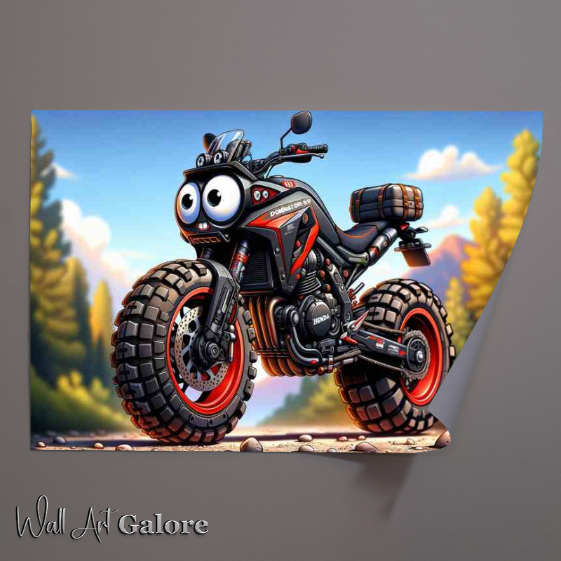 Buy Unframed Poster : (Cool Cartoon Honda Dominator 650 Motorcycle Ar)