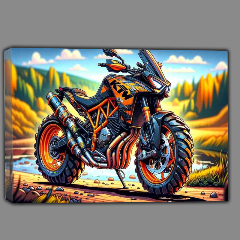 Buy Canvas : (Cool Cartoon KTM 1190 Motorcycle Art)