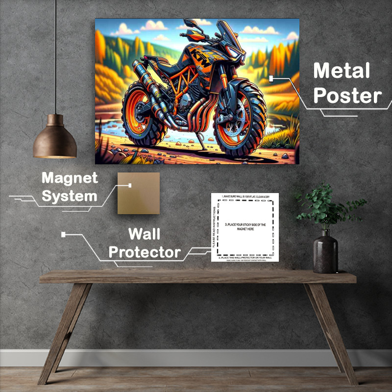 Buy Metal Poster : (Cool Cartoon KTM 1190 Motorcycle Art)