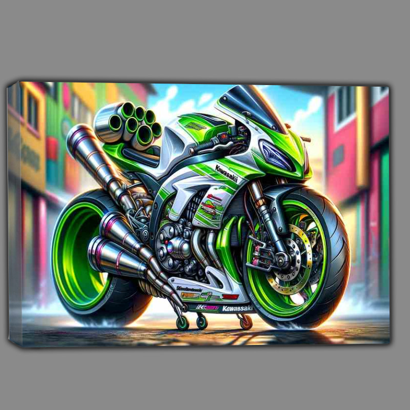 Buy Canvas : (Cool Cartoon Kawasaki AR50 Art)