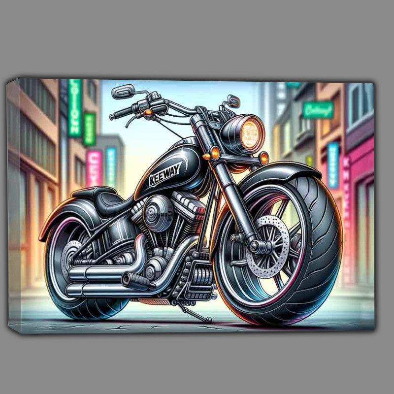 Buy Canvas : (Cool Cartoon Keeway Cruiser 250 Motorcycle Art)
