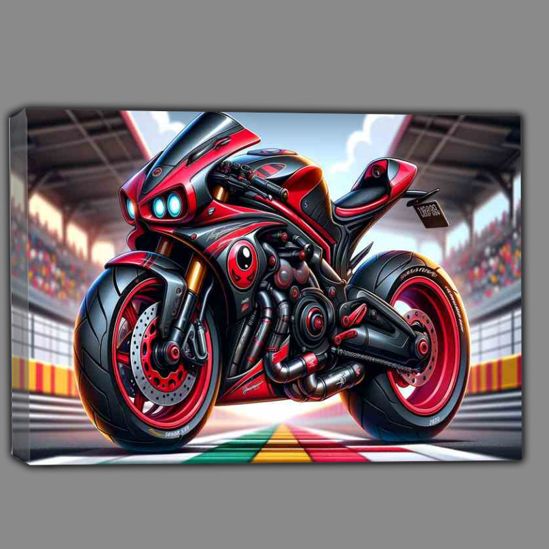 Buy Canvas : (Cool Cartoon Moto Morini 350 Sport Motorcycle Art)