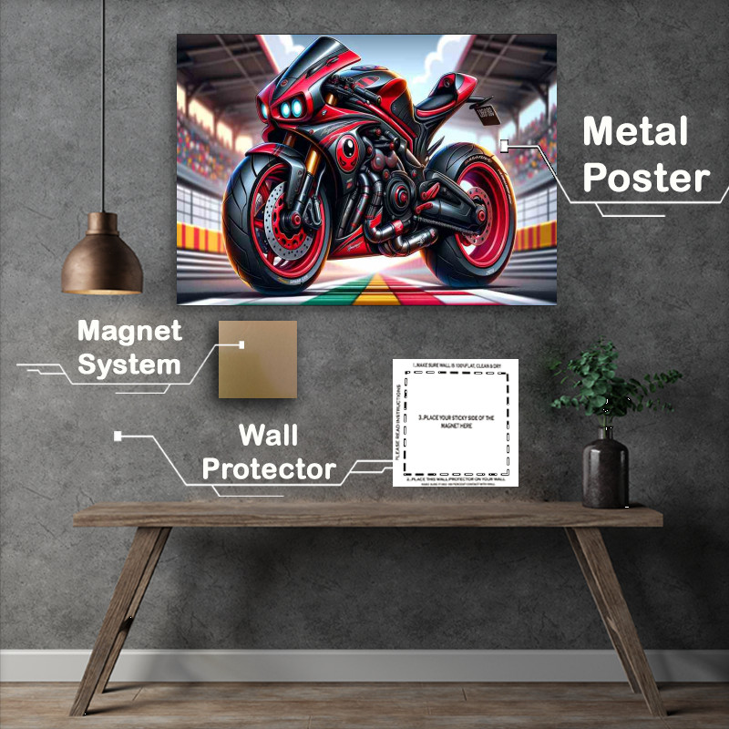 Buy Metal Poster : (Cool Cartoon Moto Morini 350 Sport Motorcycle Art)
