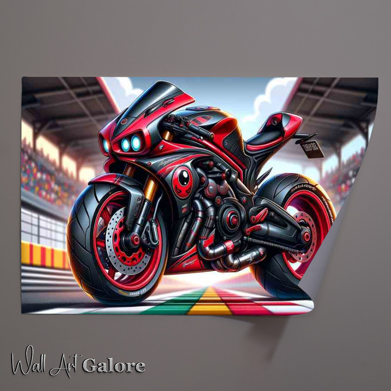 Buy Unframed Poster : (Cool Cartoon Moto Morini 350 Sport Motorcycle Art)