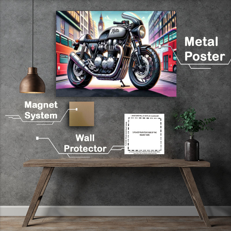 Buy Metal Poster : (Cool Cartoon Norton Commando 961 Motorcycle Art)