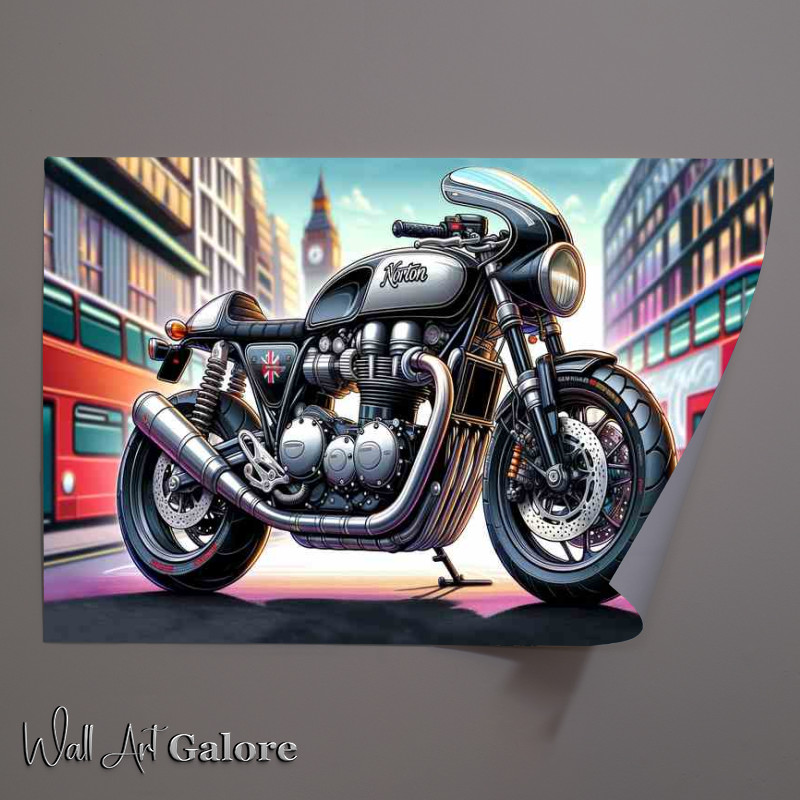 Buy Unframed Poster : (Cool Cartoon Norton Commando 961 Motorcycle Art)
