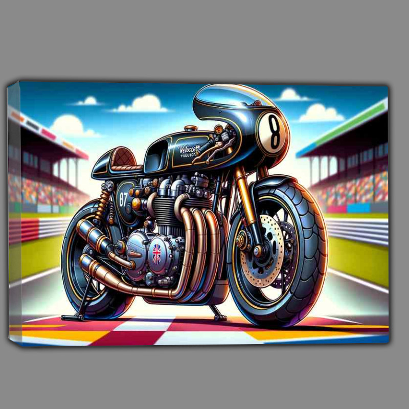 Buy Canvas : (Cool Cartoon Velocette Thruxton Motorcycle Art)