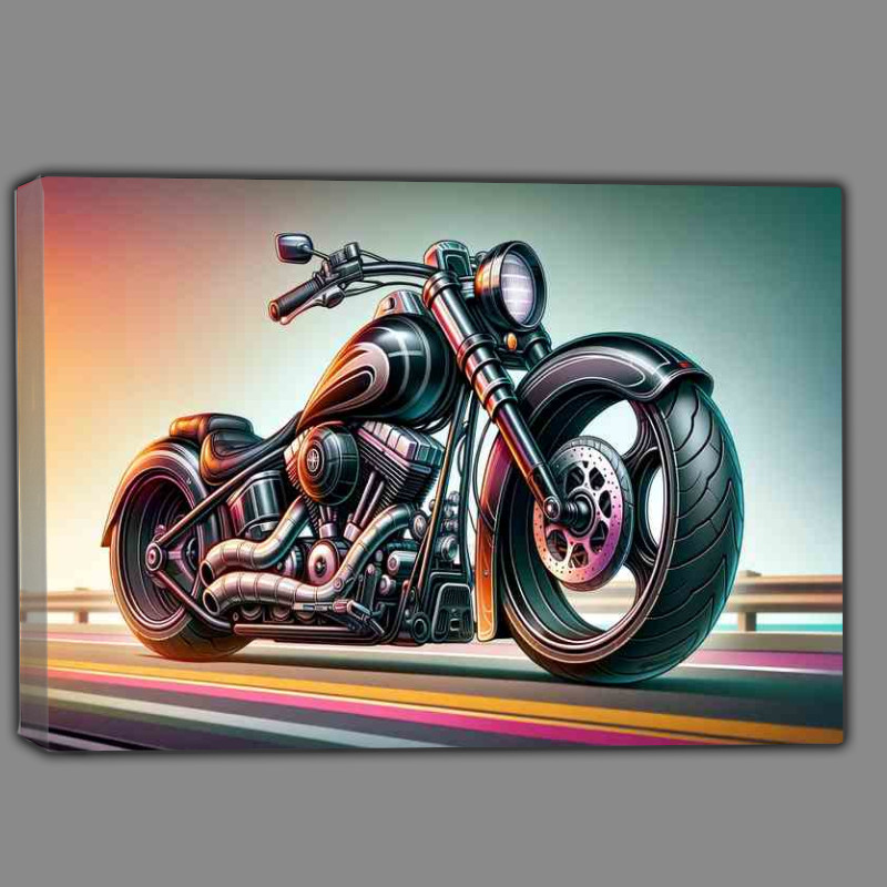 Buy Canvas : (Cool Cartoon Yamaha Road Star Motorcycle Art)