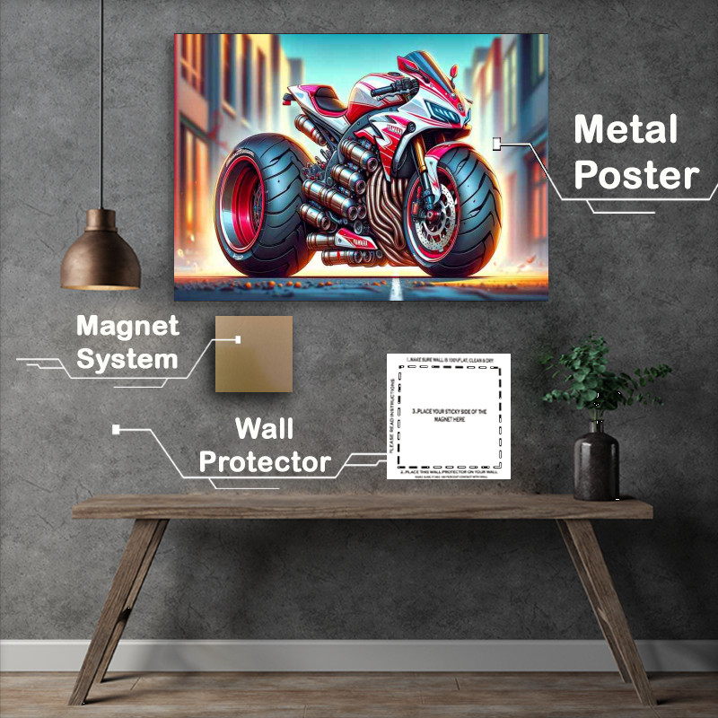 Buy Metal Poster : (Cool Cartoon Yamaha Thundercat Motorcycle Art)