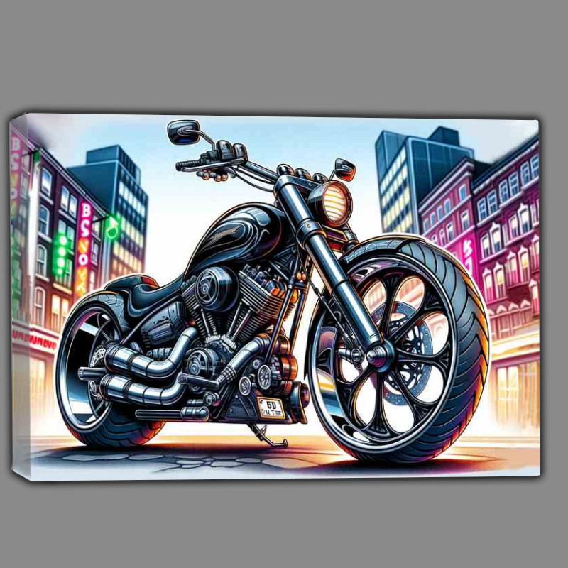 Buy Canvas : (Cool Cartoon Yamaha Virago Motorcycle Art)