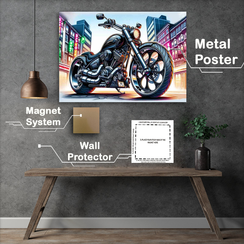 Buy Metal Poster : (Cool Cartoon Yamaha Virago Motorcycle Art)