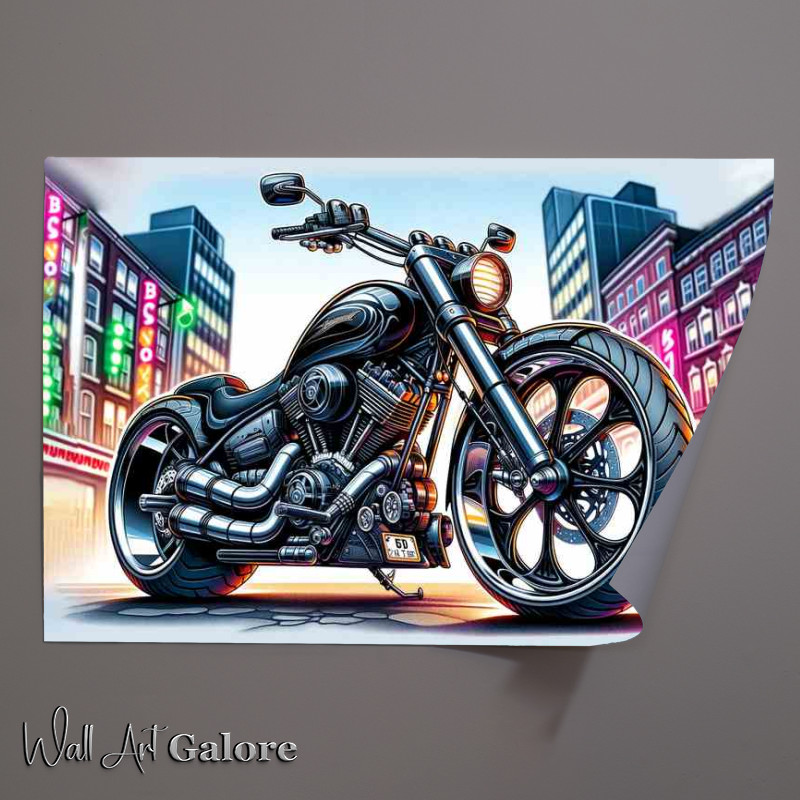 Buy Unframed Poster : (Cool Cartoon Yamaha Virago Motorcycle Art)