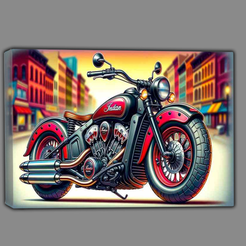 Buy Canvas : (Indian Scout Motorcycle Art cool cartoon)