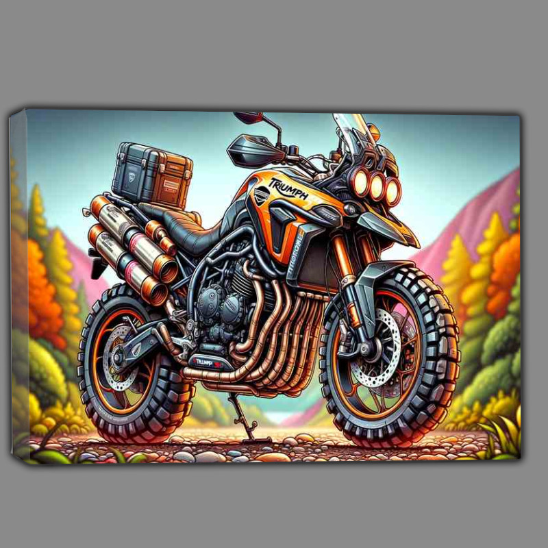 Buy Canvas : (Triumph Tiger 900 Motorcycle Art A cartoon style)