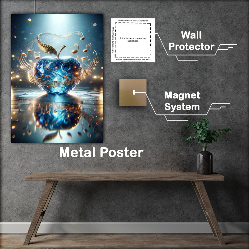 Buy Metal Poster : (Enchanted Melodic Apple Crystal Sculpture Art)