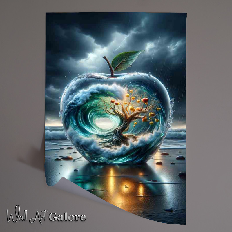 Buy Unframed Poster : (Surreal Aquatic Apple Artistic Concept Creation)