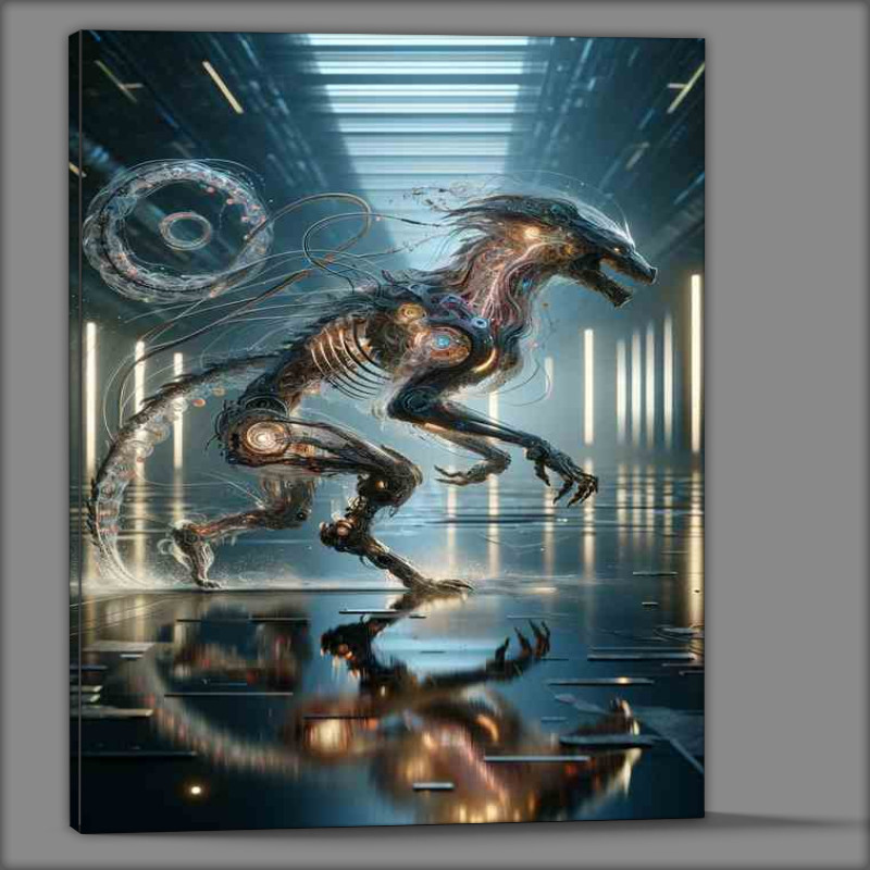 Buy Canvas : (biomechanical creature with intricate designs)
