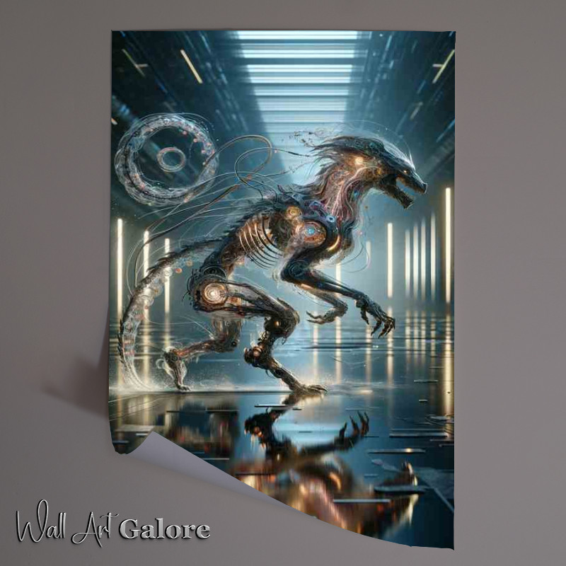Buy Unframed Poster : (biomechanical creature with intricate designs)