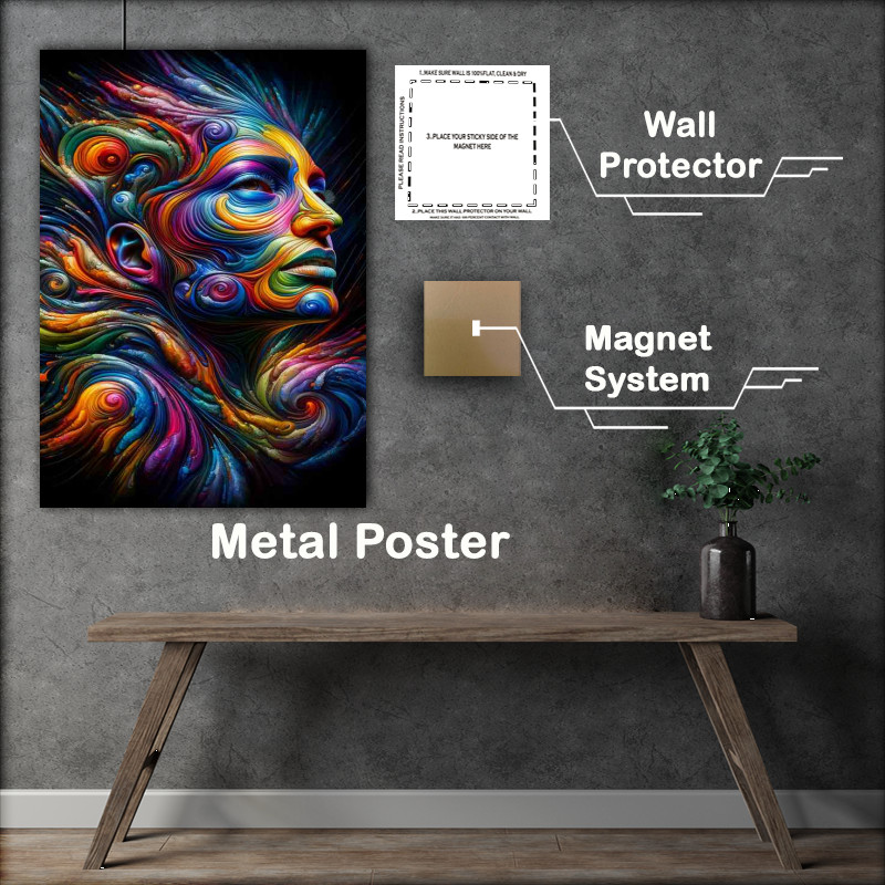 Buy Metal Poster : (Visage Abstract Artistic Expression )