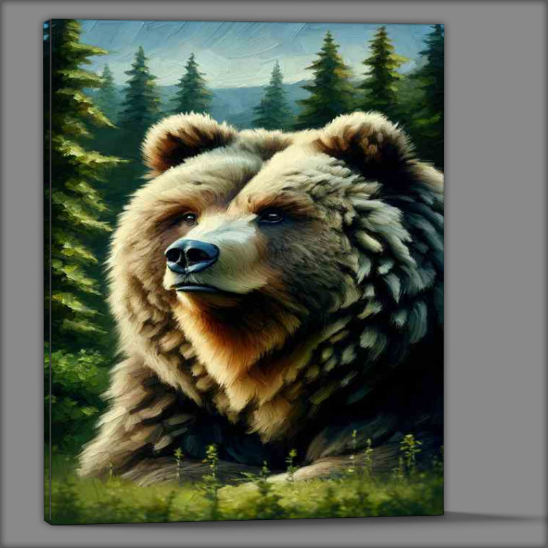 Buy Canvas : (Bear in Wilderness head of a majestic bear)