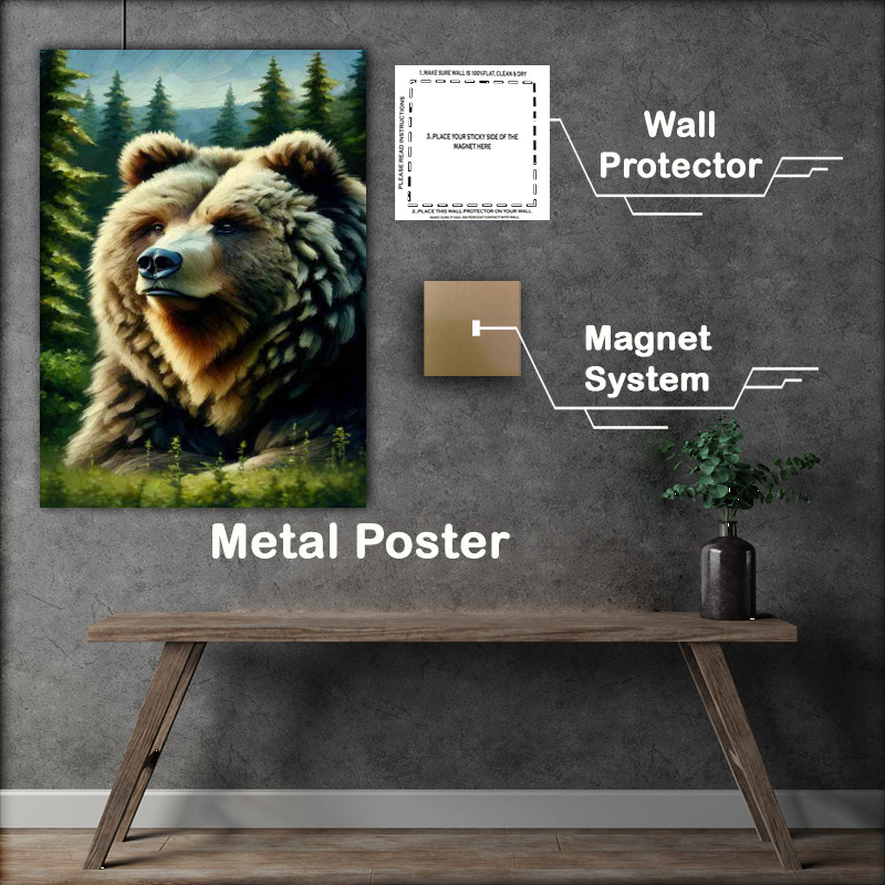 Buy Metal Poster : (Bear in Wilderness head of a majestic bear)