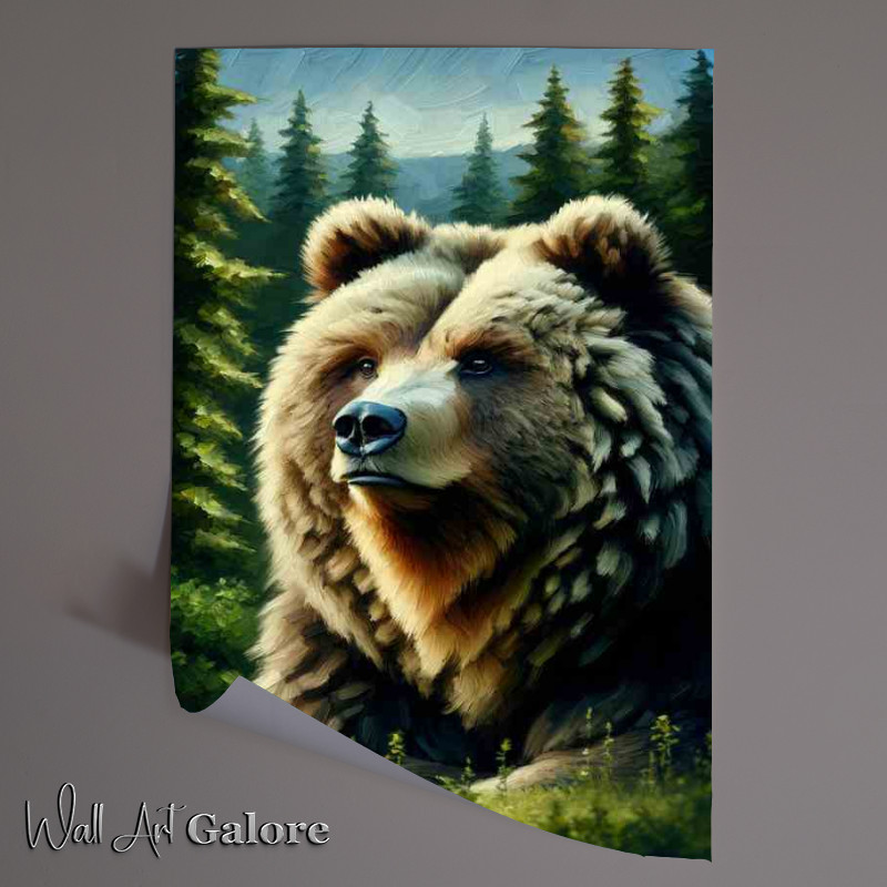 Buy Unframed Poster : (Bear in Wilderness head of a majestic bear)