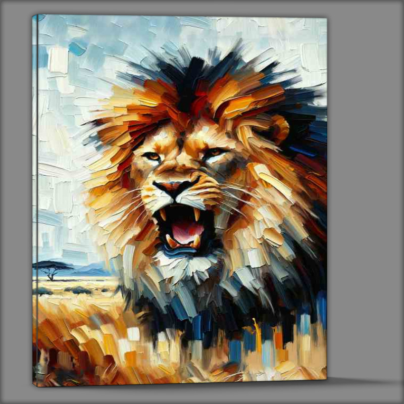 Buy Canvas : (Bold Lion Roar head of a bold lion)