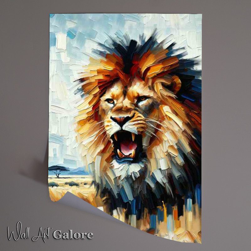 Buy Unframed Poster : (Bold Lion Roar head of a bold lion)