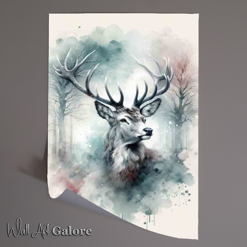 Buy Unframed Poster : (Deer Stag Ethereal Forest Art)