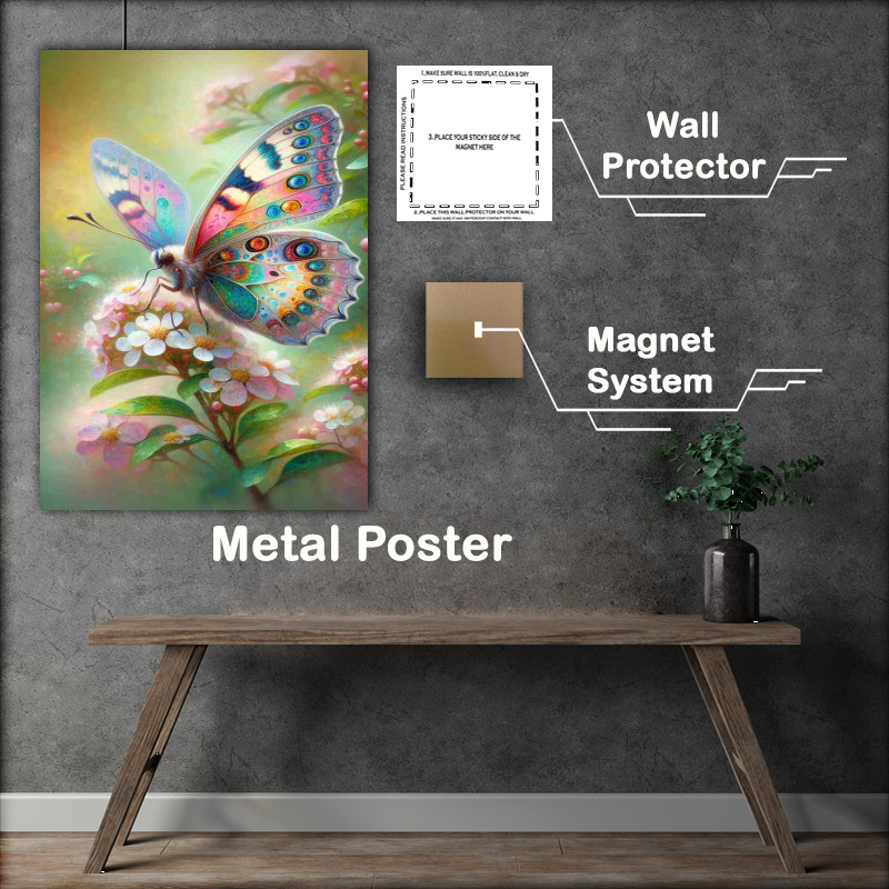 Buy Metal Poster : (Delicate Butterfly Whimsy Artistry)