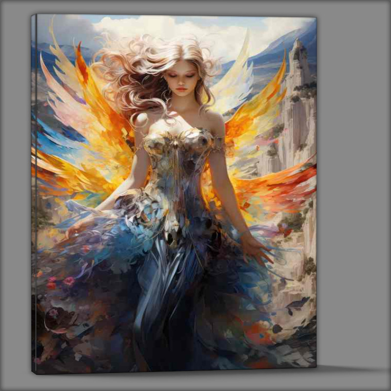 Buy Canvas : (Angel with beautiful coloured wings)