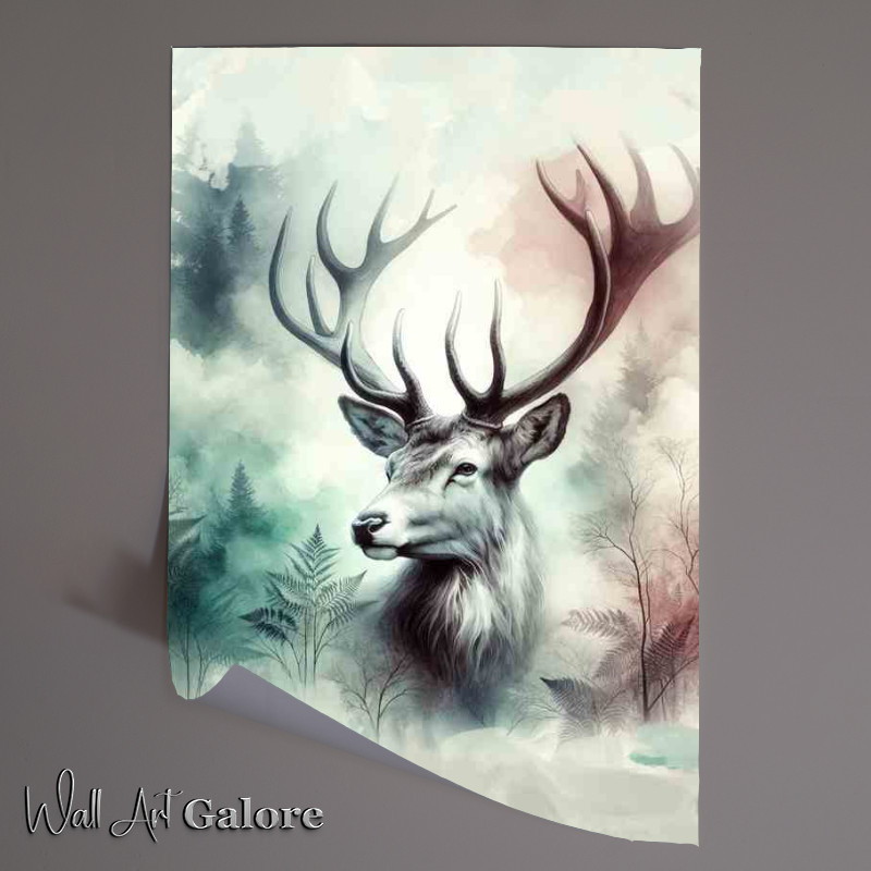 Buy Unframed Poster : (Elegant Deer Stag Ethereal Forest Art)